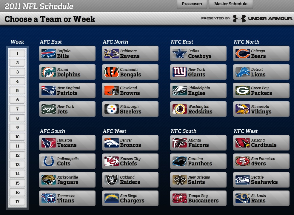 2011 NFL Schedule - Keeping It Real Sports